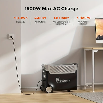 Zonnegenerator – Powerstation – Noodstroomvoorziening – Draagbare Generator – Energiecentrale – 3600W Continu Vermogen – 3840 Wh LiFePO4 Batterij