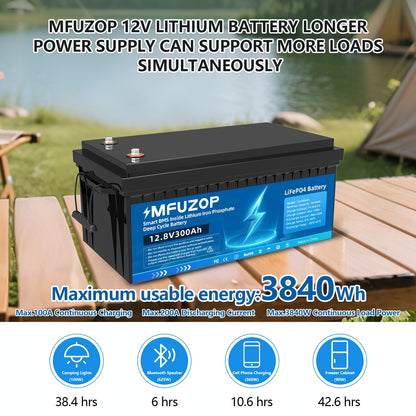 Accubatterij – LiFePO4 Accu – Lithium Accu – 12V Batterij – Deep Cycle Accu – 300Ah Capaciteit – 200A BMS Veiligheidssystemen