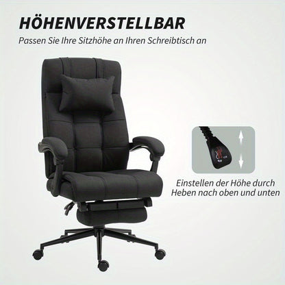 Ergonomische Bureaustoel – Ergonomische Stoel – Bureaustoel Met Voetensteun – Draaistoel – Kantoorstoel – Verstelbare Lendensteun – Uitschuifbare Voetensteun – Stevige Basis Met 5 Zwenkwielen