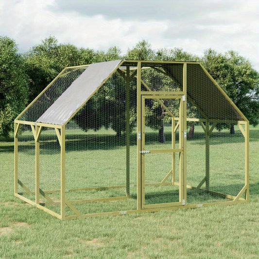 Poulailler 268x200x190cm Stainless Steel Small Animal Habitat - Multi-Level Outdoor Shelter with Mesh Panels, Durable & Lightweight Design for Small Pets, Indoor/Outdoor Use, Pet Shelter, Reinforced Structure, Sturdy Construc