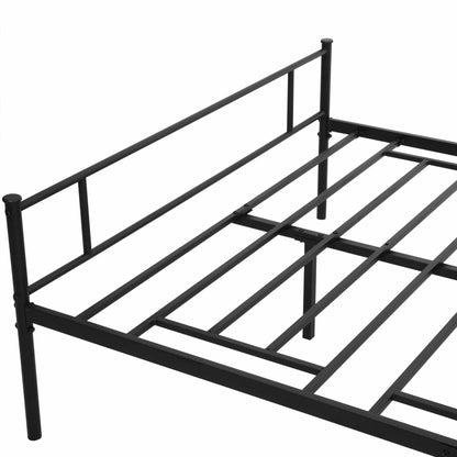 Metalen Bedframe – Stalen Bedframe – Metalen Ledikant – Metalen Slaapbed – Metalen Onderstel – Zwart – Stevige Constructie 300 kg Draagkracht – Afmeting 145x211x106 cm