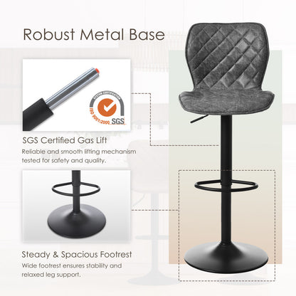 Goeurvant Modern 360° Swivel Bar Stool with Adjustable Height and Metal Base, PU Upholstery, Kitchen Stool, Kitchen Bar Stools, Kitchen Stools, Home Bar Furniture, Bar Seating, Metal Base Stool, Modern Bar Chair, Contemporar