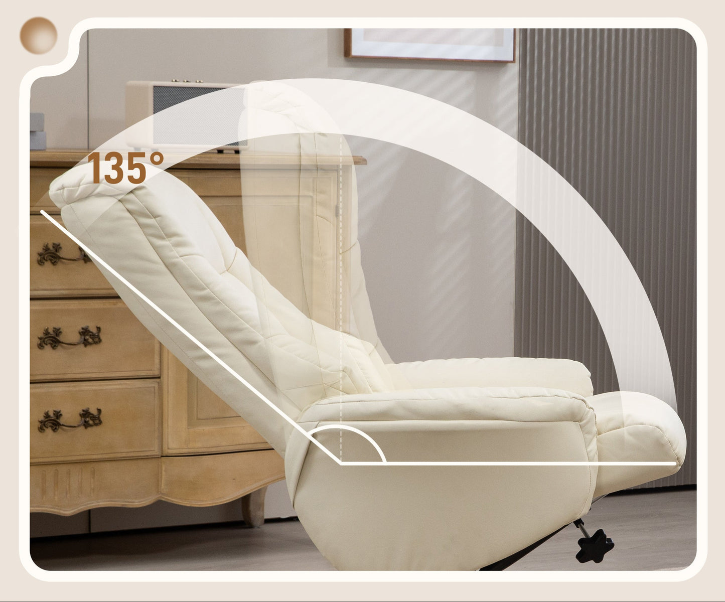 Relaxfauteuil – Relaxstoel – Tv-stoel – Schommelstoel – Loungefauteuil – Kunstleer – Verstelbaar Tot 135° – Houten Frame