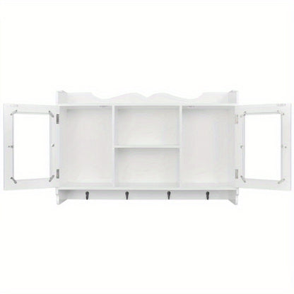 Wandkast – Opbergkast – Vakkenkast – Hangkast – Dichte Kast – MDF Materiaal – Strak Wit Design