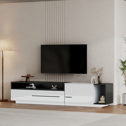 TV-Meubel – TV Dressoir – TV Kast – TV Meubel – Lowboard – Hoogglans – 170 cm – Geschikt Voor TV’s Tot 70 Inch – Met Lade, Deur En Open Vak