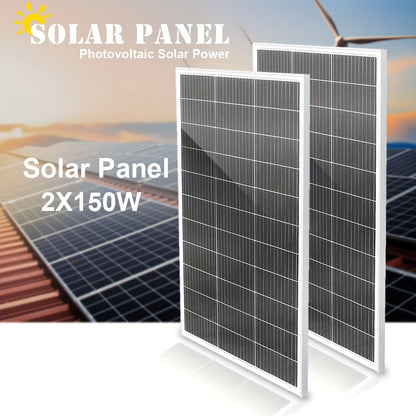 Monokristallijne Zonnepanelen – Monozonnepanelen – Zonnepanelen Set – Duurzame Zonne-energie – 300W Vermogen – Compact Ontwerp