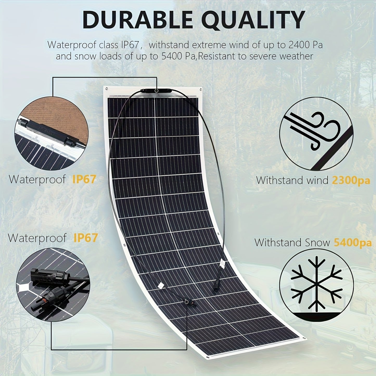 Zonnepaneel – Solar Panel – Zonnepanelen – Zonnecel – Zonne-energie – 200W Flexibel – 2x 100W Monokristallijn – Hoog Rendement – Weerbestendig & Duurzaam