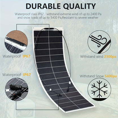 Zonnepaneel – Solar Panel – Zonnepanelen – Zonnecel – Zonne-energie – 200W Flexibel – 2x 100W Monokristallijn – Hoog Rendement – Weerbestendig & Duurzaam