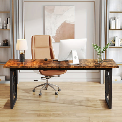 Eettafel – Tafel – Keukentafel – Eetkamertafel – Landelijke tafel – Rustiek Bruin Hout – Industrieel Zwart Metalen Frame – 160 cm Rechthoekig – Geschikt voor 4-6 Personen