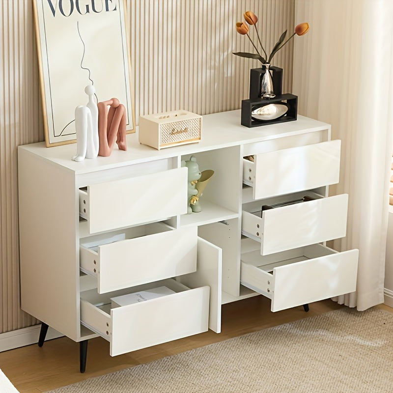 Moderne kast – opbergkast – ladekast – witte kast – meubelkast – 6 laden en deur – stevig en onderhoudsvriendelijk – compact en ruim met 3,2+ kubieke voet opslagruimte