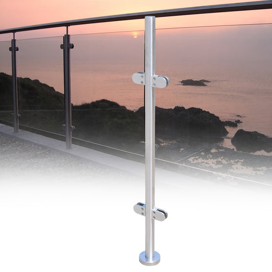 Balustradepaal – Balustradepilaar – Leuningpaal – Balustrademontage – Trapbaluster – RVS 316 Hoogwaardige Kwaliteit – 110 Cm Hoogte, Roestvrijstaal