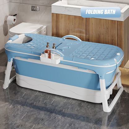 Opvouwbaar Bad – Inklapbaar Bad – Zitbad – Ligbad – Badkuip – Grote 118x60x53 cm – 100% PVC Met Afvoer En Ingebouwd Douche Systeem