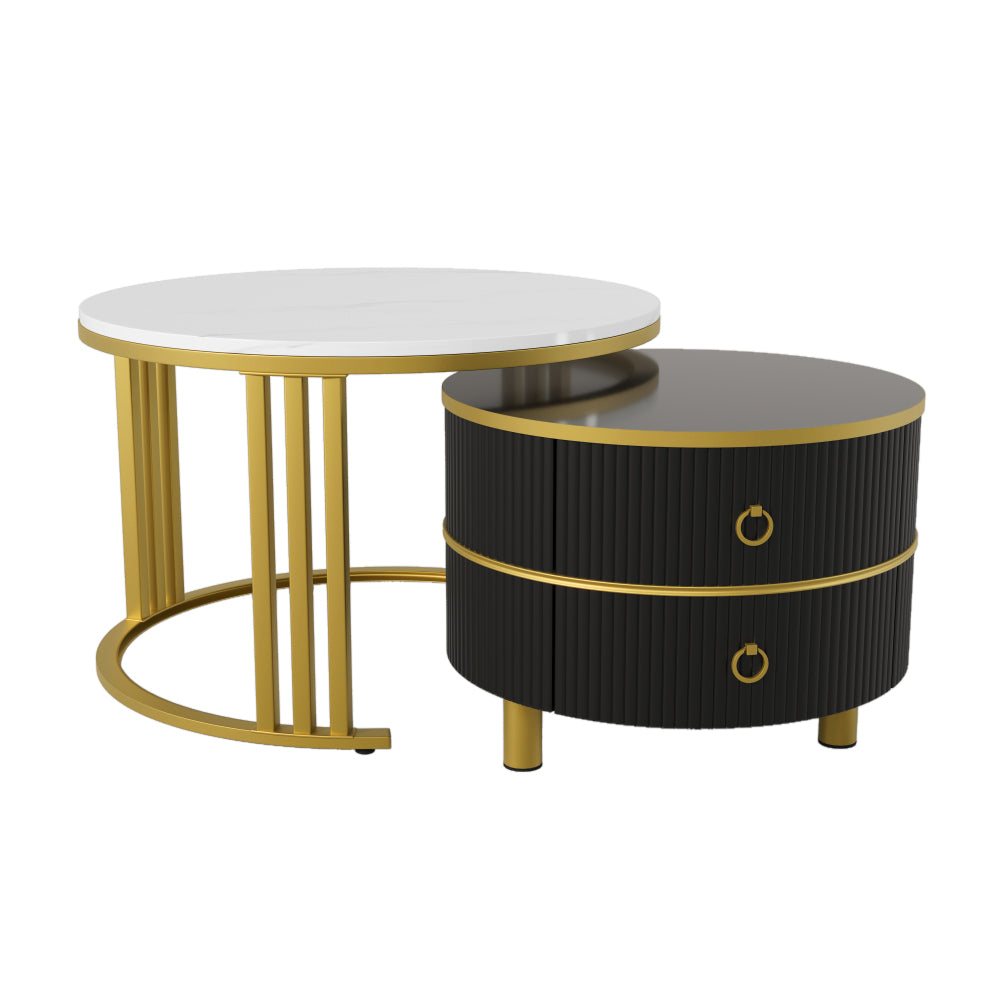 Uitschuifbare Tafel – Bar Tafel – Keukentafel – Koffietafel – Eettafel – 360° Draaibaar – Mat Zwart Metalen Frame