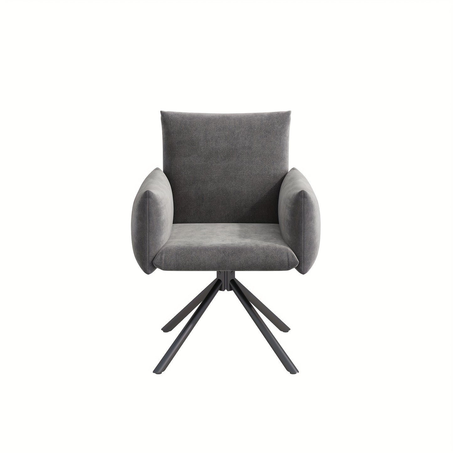 Set of 2 Upholstered Dining Chairs with 4 Metal Feet, 360° Swivel Lounge Chairs with Lumbar Support, Velvet Armchairs for Living Room, Bedroom, Office - Classic Style, No Electricity Needed, Dining Room Furniture, Elegant Di