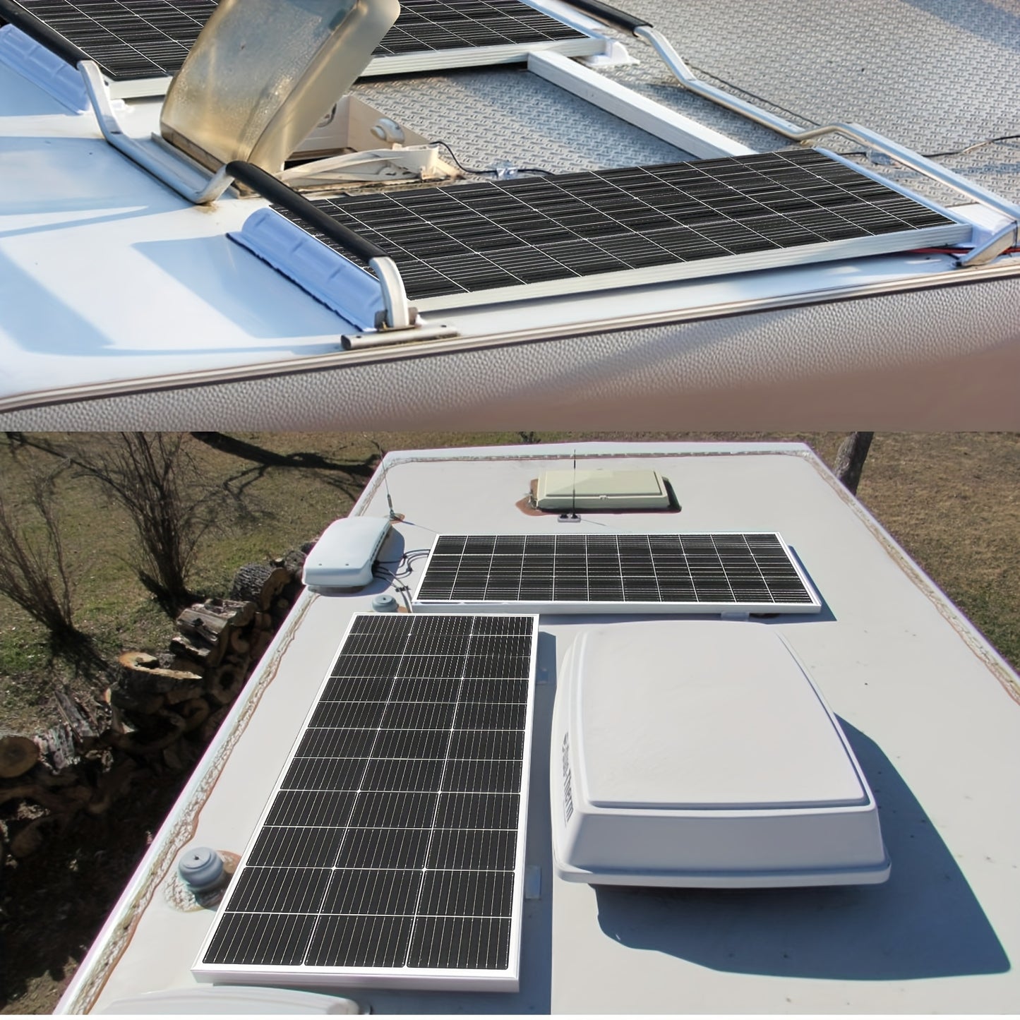 Zonnepanelen Set – Solar Panel – Zonnepaneel – Photovoltaïsch Paneel – Zonne-energielamp – 2x120W 240W Totaal – Monokristallijn – Hoge Efficiëntie – Glasbescherming – MC4 Connectoren – 21,5V Voor 12V/24V Systemen