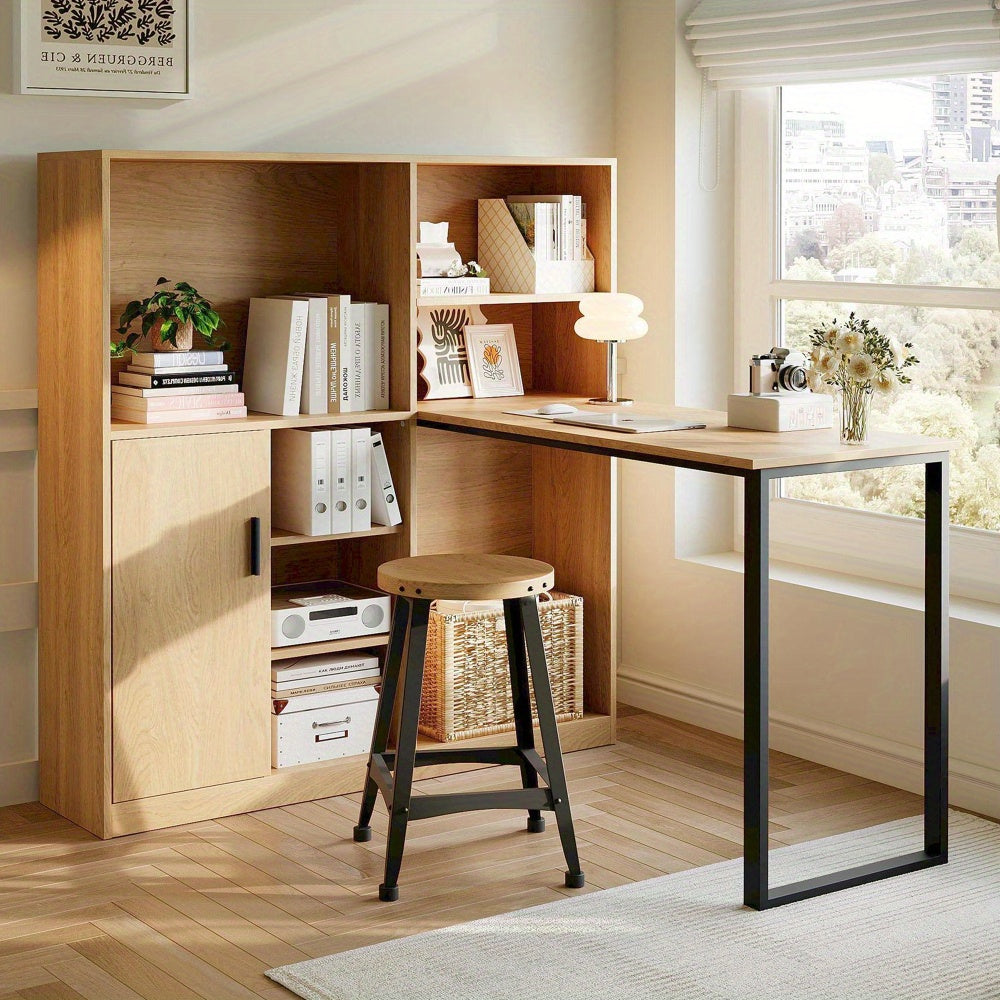 Bureau – Bureau Tafel – Werkplek – Bureaublad – Computertafel – Natuurlijke Kleur – 120 cm Breed – Hoogwaardig Leren Tafelblad
