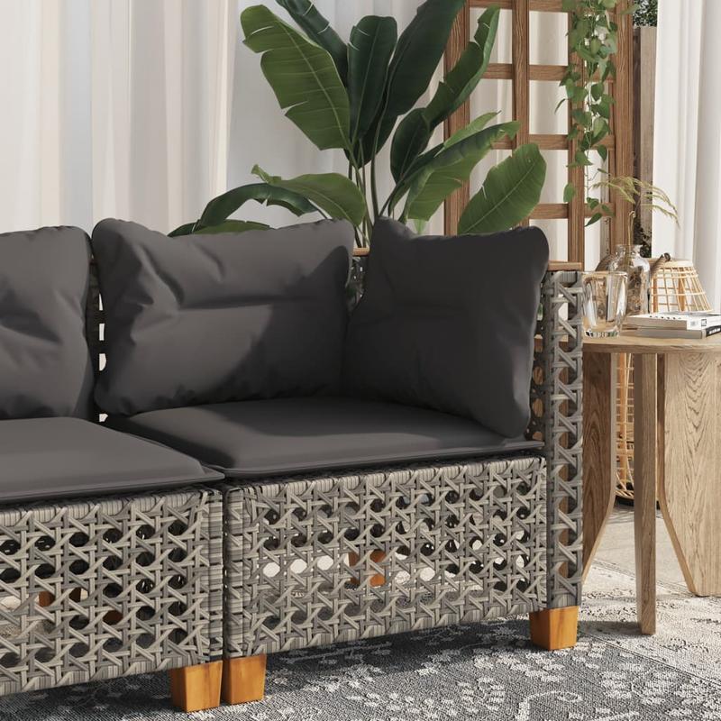 Tuinbank – Buitenbank – Zithoek – Buitenmeubel – Loungebank – Weerbestendig Gevlochten Kunststof – Comfortabele Kussens