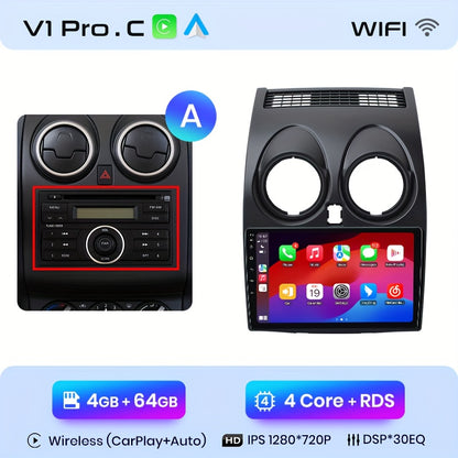 Multimedia Speler – Autoradio – Navigatiesysteem – In-Car Entertainment – 2-DIN Dashboard – 9 Inch IPS Scherm – 4GB RAM 64GB Opslag – WiFi & Draadloze CarPlay