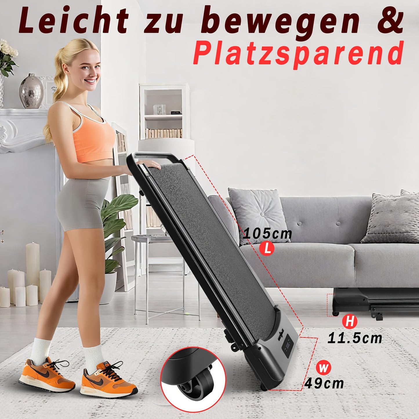 Loopband – Walking Pad – Wandelband – Wandelmachine – Treadmill – Inklapbaar – Verstelbare Helling 0-6% – Stil 1-6 km/u met LED Display en Afstandsbediening