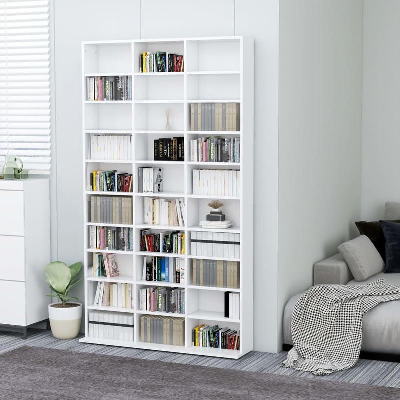 Boekenrek – Boekenkast – Boekenplank – Wandrek – Opbergkast – Wit – Ruim 102x16x177,5 cm – Stevig Hardhout & Kunsthout