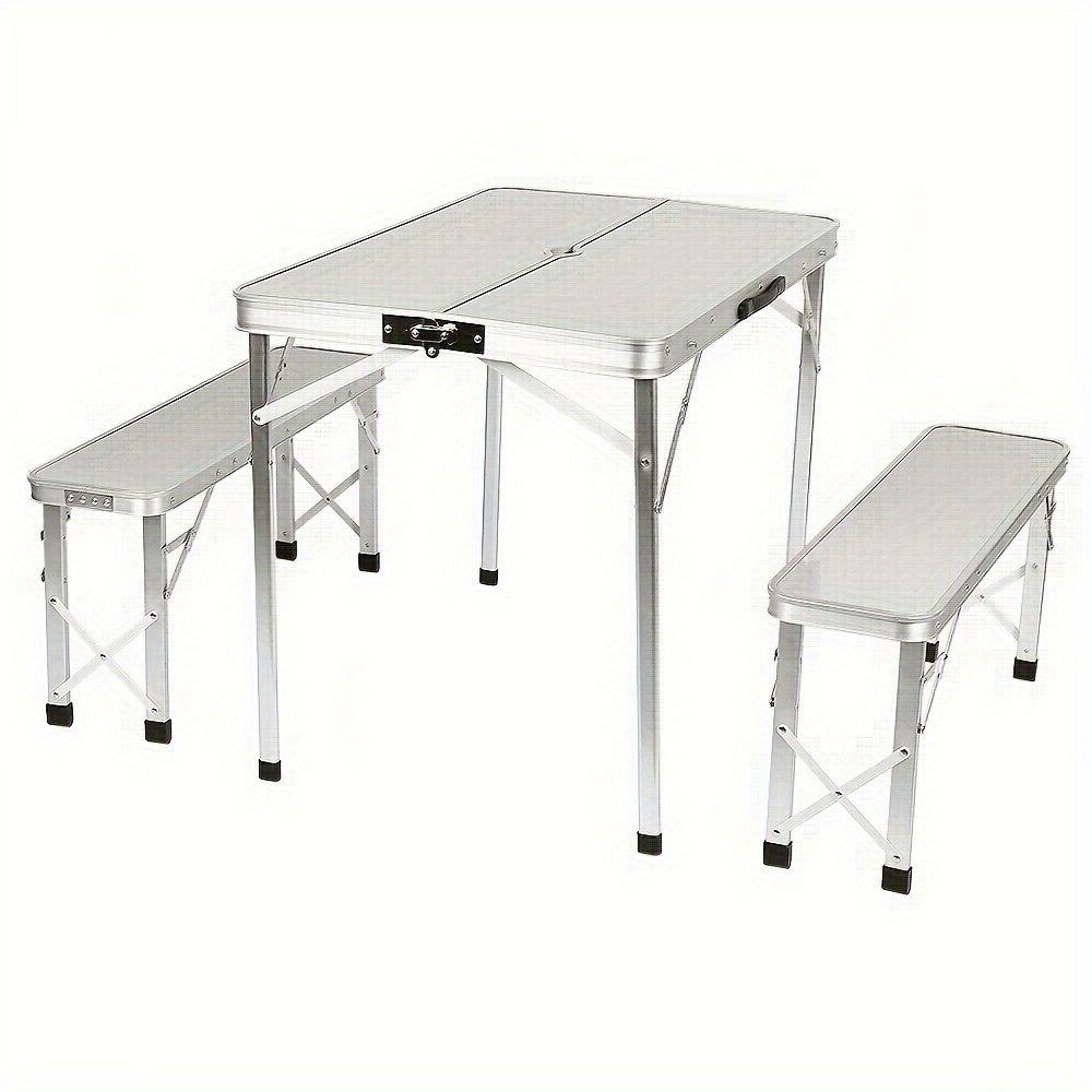 Tafel- En Stoelset Voor Buiten – Picknicktafel – Campingset – Klaptafel – Klapbanken – Aluminium Frame – Compact Opvouwbaar