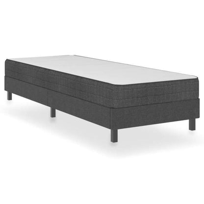 Gray Fabric Slatted Bed Frame 90x200cm - Modern Minimalist Integral Design, Sturdy MDF & Metal Construction, Easy Assembly, Space-Saving Single Bed for Small Bedrooms, Durable Fabric, Comfortable Sleeping Experience (Mattress