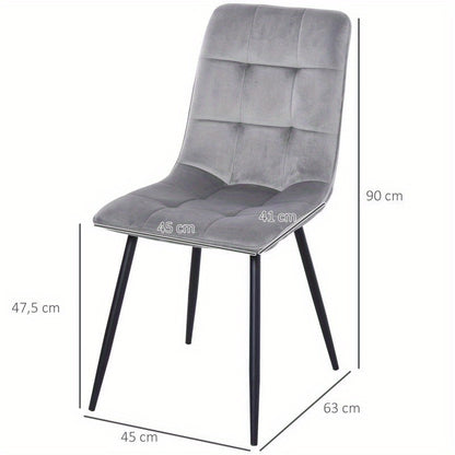 Eetkamerstoel – Stoel – Kuipstoel – Keukenstoel – Woonkamerstoel – Gestoffeerd Comfort – Stevig Metalen Onderstel – Set van 2 – 45x63x90 cm – Moderne Retro Stijl