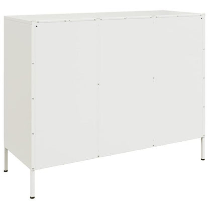 Sideboard 100.5x39x79cm white steel Practical and removable