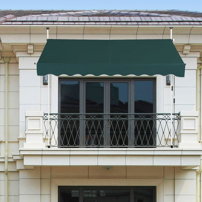Knijpscherm – Balkonzonwering – Zonnescherm – Verstelbaar Scherm – Klemzonwering – 350 cm Breed – Aluminium Frame – UV-bestendig Polyester