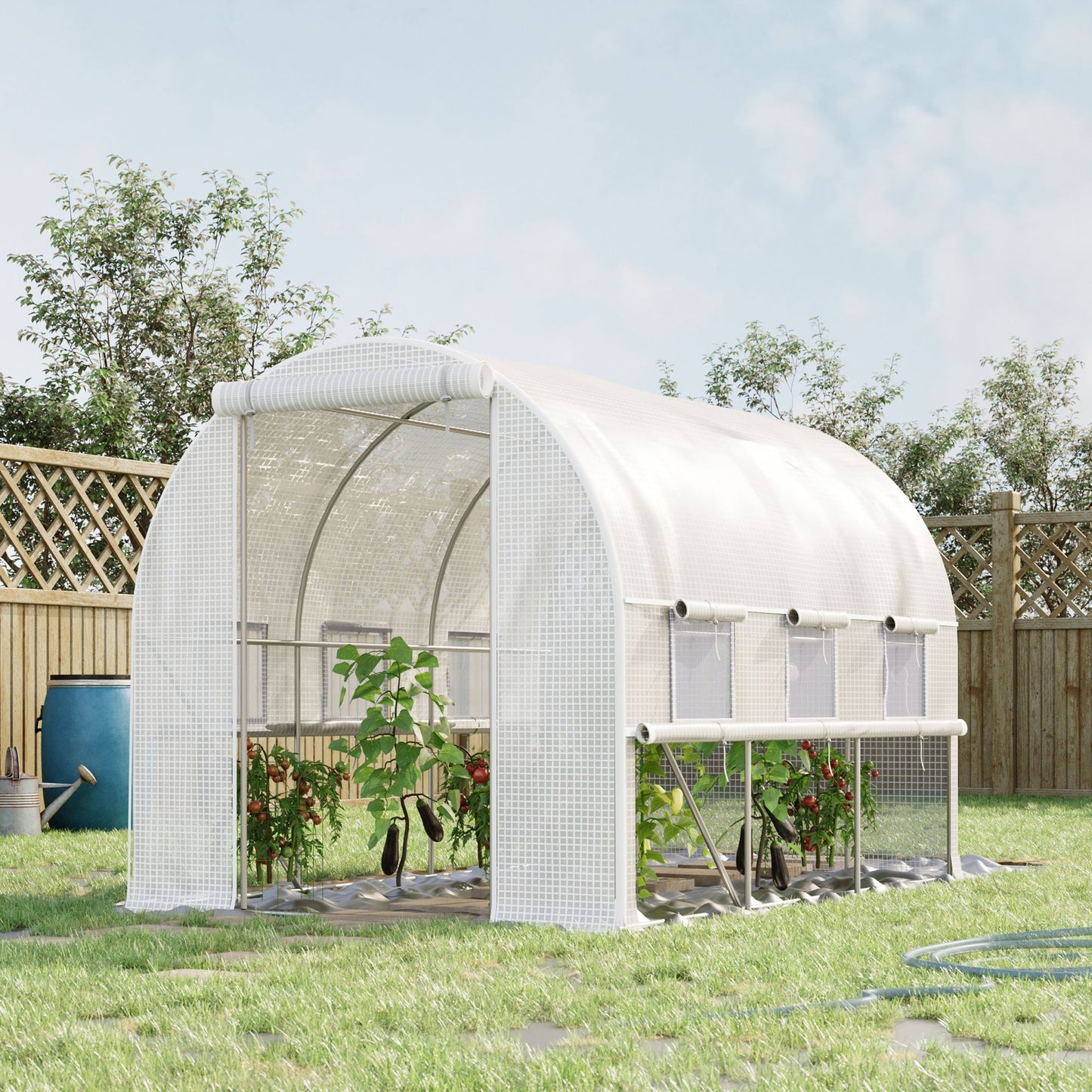 Kas – Tuinkas – Kweekkas – Foliekas – Tuintunnel – 6 m² Oppervlak – Gegalvaniseerd Stalen Frame