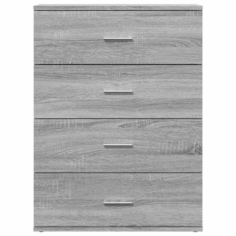 Sideboards – Dressoir – Kast – Opbergmeubel – Wandmeubel – Set van 2 – 60x39x80 cm – Bewerkt Hardhout – Grijs Sonoma – Verwijderbare Planken – Ruimtebesparend