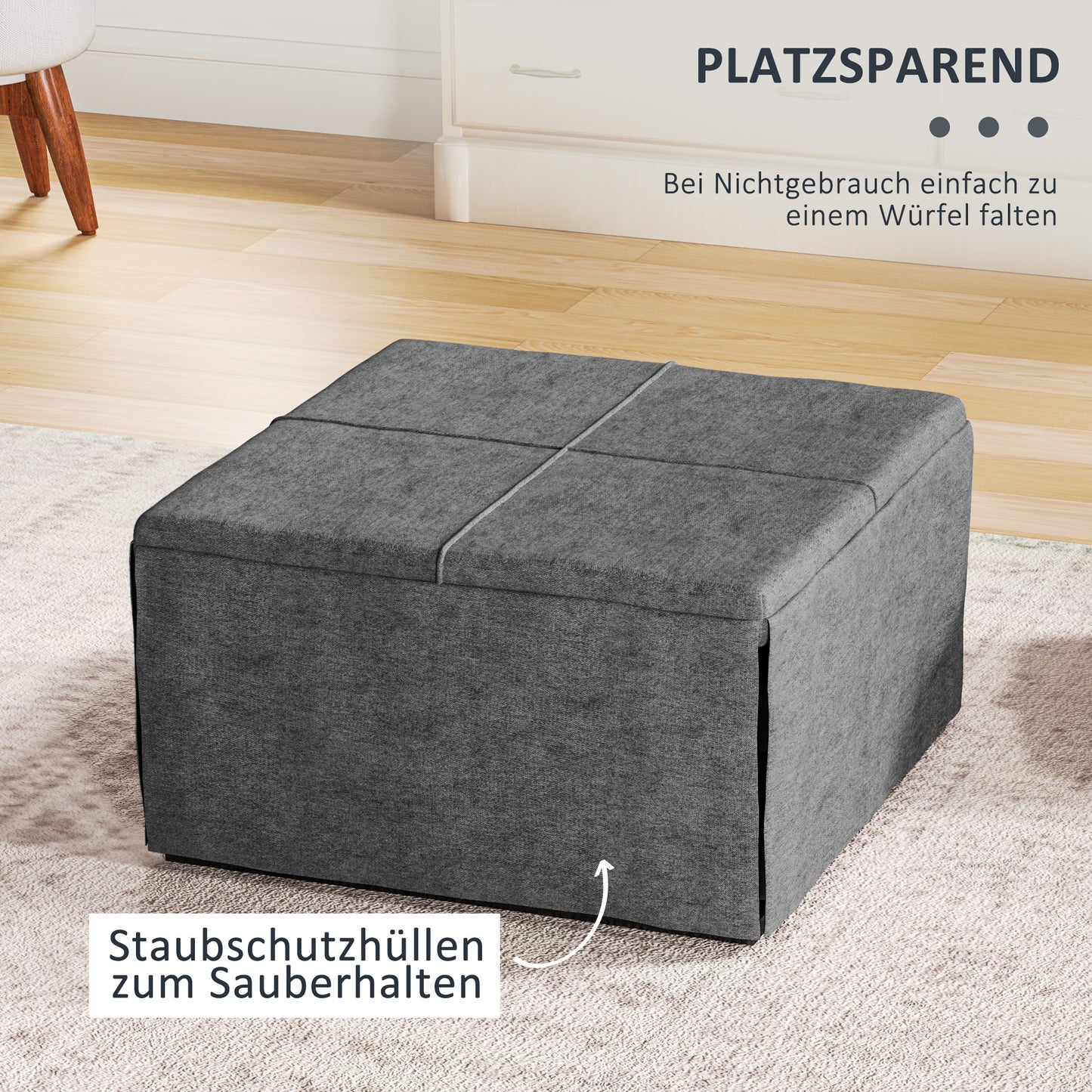 Vouwbed – Opklapbed – Logeerbed – Slaapsysteem – Campingbed – Inclusief Matras – Beschermhoes – 190x69x38,5 cm – Grijs
