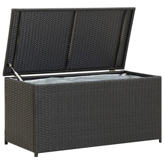 Opbergbox Tuin – Tuinkussenbox – Tuinbox – Tuinkist – Tuinopberger – Poly Rattan – 100x50x50 cm – Flip-Top Deksel – Weerbestendig & Duurzaam