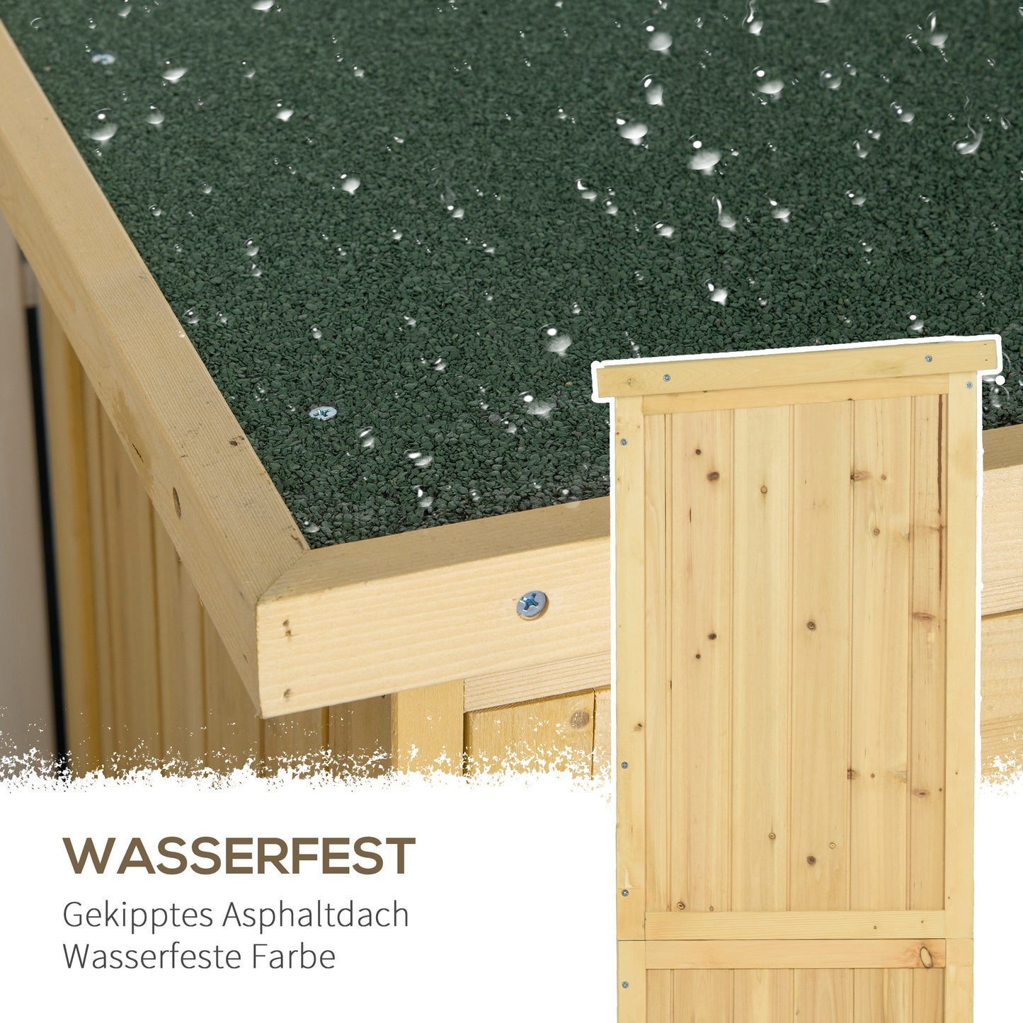 Tuinhuisje – Tuinkast – Tuinschuur – Gereedschapsschuur – Buitenberging – Houten Constructie – Weerbestendig Asfaltdak – Ventilerende Dubbele Deuren