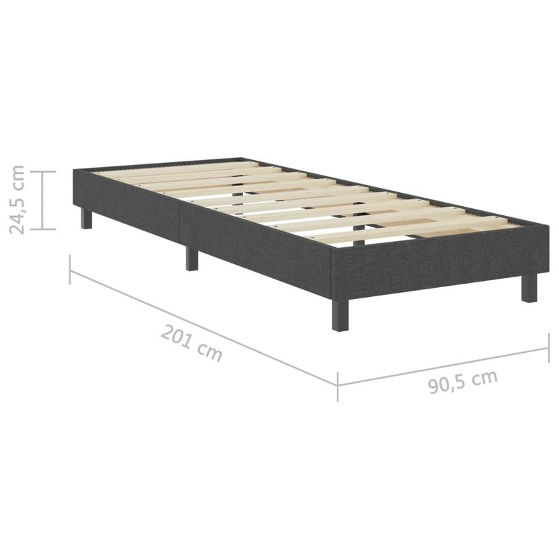 Gray Fabric Slatted Bed Frame 90x200cm - Modern Minimalist Integral Design, Sturdy MDF & Metal Construction, Easy Assembly, Space-Saving Single Bed for Small Bedrooms, Durable Fabric, Comfortable Sleeping Experience (Mattress
