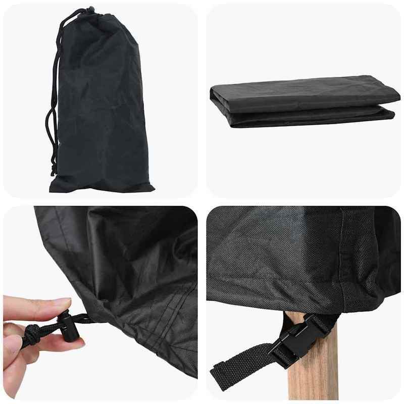 Tuinmeubelhoes – Loungedeksel – Buitenmeubelhoes – Patiohoes – Hoekbankhoes – Extra Groot 355x275x80 cm – Waterdicht 420D Oxford Polyester – UV-Bestendig Met Versterkte Naden – Zwart