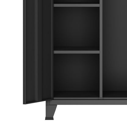 Stalen Kledingkast – Garderobekast – Kledingopberger – Kledingkast Met Deuren – Industrieel Design – Wit – 180x90x40 Cm – Ventilatieopeningen – Verstelbare Planken