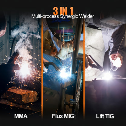 3-in-1 Lasmachine – MIG Lasser – TIG Lasser – MMA Lasser – Gasloos Lassen – 200A Max Vermogen – Compact Draagbaar Ontwerp