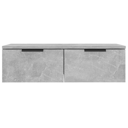 Wandkast – Opbergkast – Vakkenkast – Boekenkast – Dressoir – Set van 2 – Betongrijs – Fineerhout – 68x30x20 cm – Eenvoudige Wandmontage