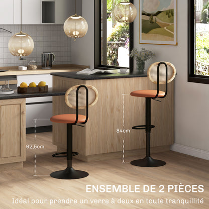 Barkrukken – Barkstoelen – Hoge Stoelen – Barstoelen – Verstelbare Barkrukken Bruin – 360° Draaibaar – Hoogte Verstelbaar 92-113,5 cm