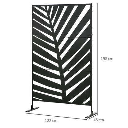 Tuinscherm – Schutting – Privacy Scherm – Balkon Afsluiting – Tuinafscheiding – Stijlvol Mat Zwart – Epoxy Staal Weerbestendig – 122x45x198 cm