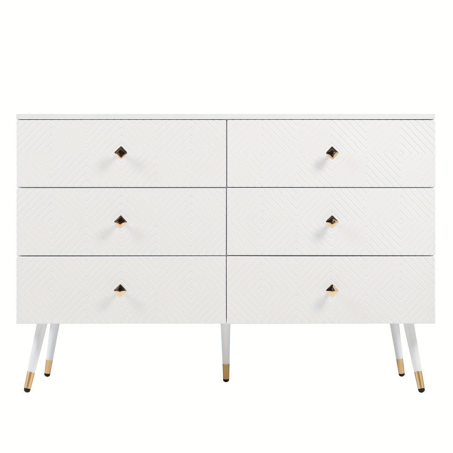 Modern 6 Drawer Chest Of Drawers - 120x40x80cm - Ideal for Bedroom And Living Room, Storage Drawer Units