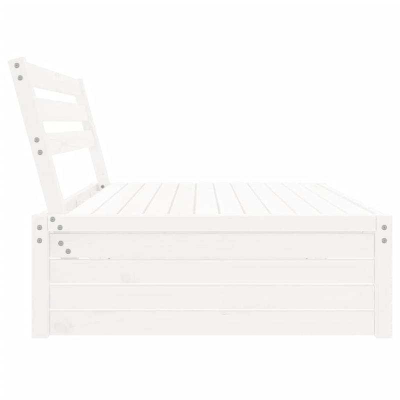 Buitensofa – Tuinbank – Loungebank – Patio Meubel – Terrasbank – Massief Grenen – Weerbestendig Design – Comfortabele Schuimkussens – Wit 120x80 cm