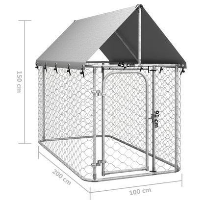 Hondenren – Puppyren – Hondenkennel – Hondenbench – Buitenren – Stevig Metalen Gaas – Weerbestendig Dak – 200x100x150 cm