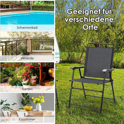 Tuinstoelen – Inklapbare Stoelen – Balkonstoelen – Tuinstoel Set – Campingstoelen – Stevig Metalen Frame – Ademend en Lichtgewicht Textiel