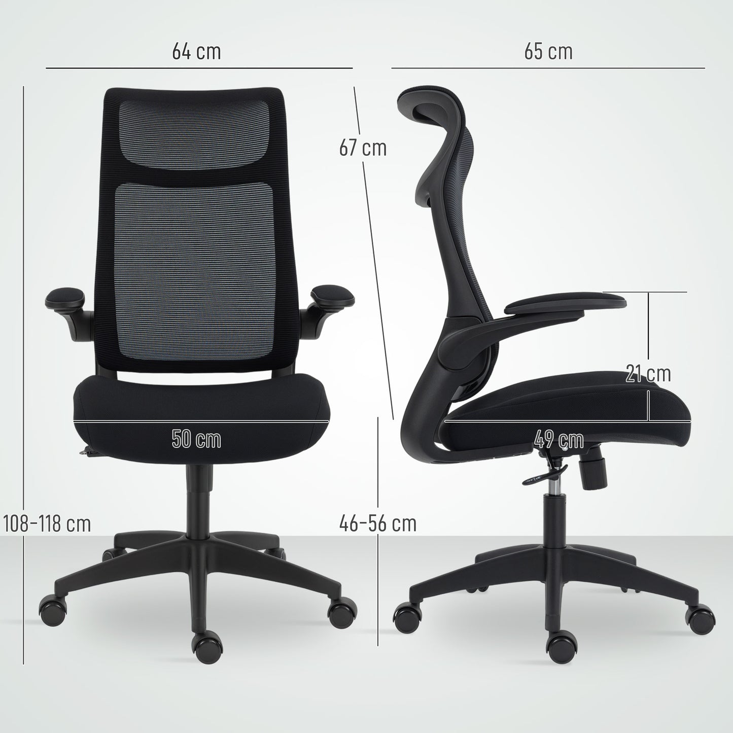 Bureaustoel – Ergonomische Stoel – Office Chair – Gamestoel – Computerstoel – 3D-Verstelbare Armleuningen – Mesh Rugleuning – S-vormige Rugsteun – Kantelfunctie – Zwart
