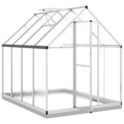 Kassenframe – Serre – Tuinkas – Groentekas – Mini Kas – Aluminium Frame – Zilverkleurige Basis – 224x169x202 cm – Weerbestendig & Ruim