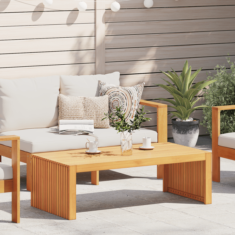 Tuin Coffee table 110x55x35cm solid wood Acacia Removable, suitable for indoor use and suitable for all seasons, Living Room Furniture, Lounge Table, Contemporary Furniture, Stylish Home Accessory, Hardwood Construction, Remo