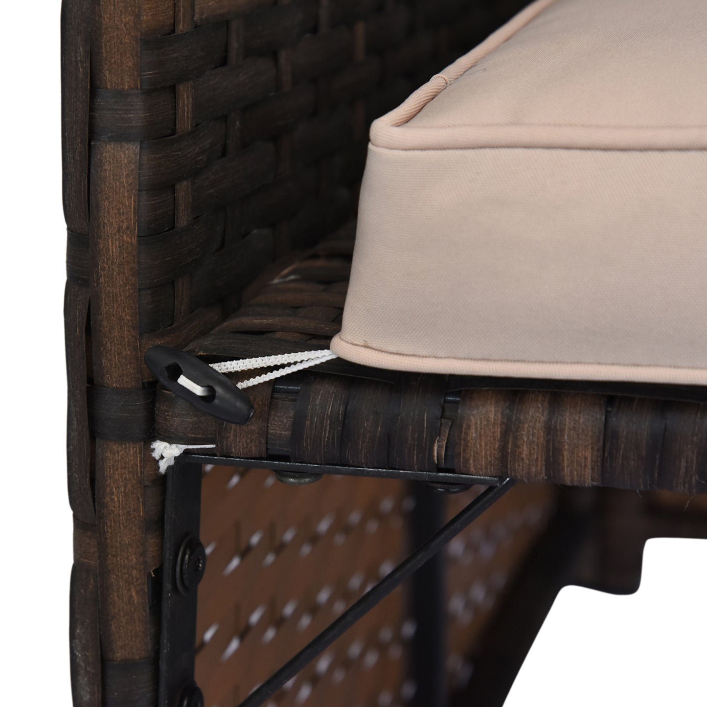 Loungeset – Tuinbank Hoekbank – Loungemobiel – Balkonset – Beige – 4-Persoons Hoekbank Met Chaise Longue – Weerbestendig PE-Rattan Met Glazen Tafelblad