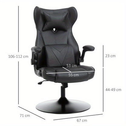 Ergonomische Gaming Bureaustoel – Gamingstoel – Bureaustoel – Werkstoel – Kantoorstoel – Zwart – Verstelbare Zithoogte – 360° Draaibaar Met Metalen Frame